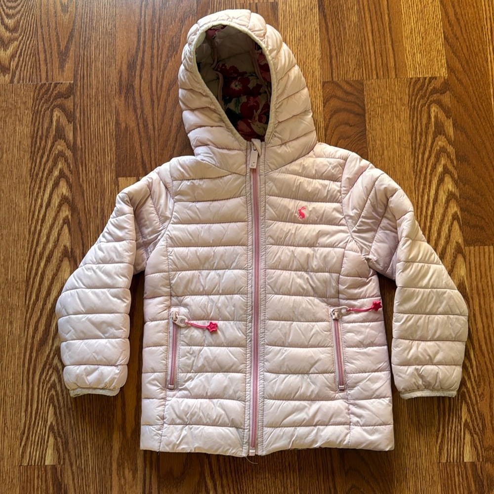 Joules girls puffer jacket, size 5, The Trusted Rain Collection